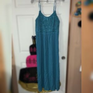 Long teal dress